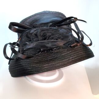 Black wide brim hat.